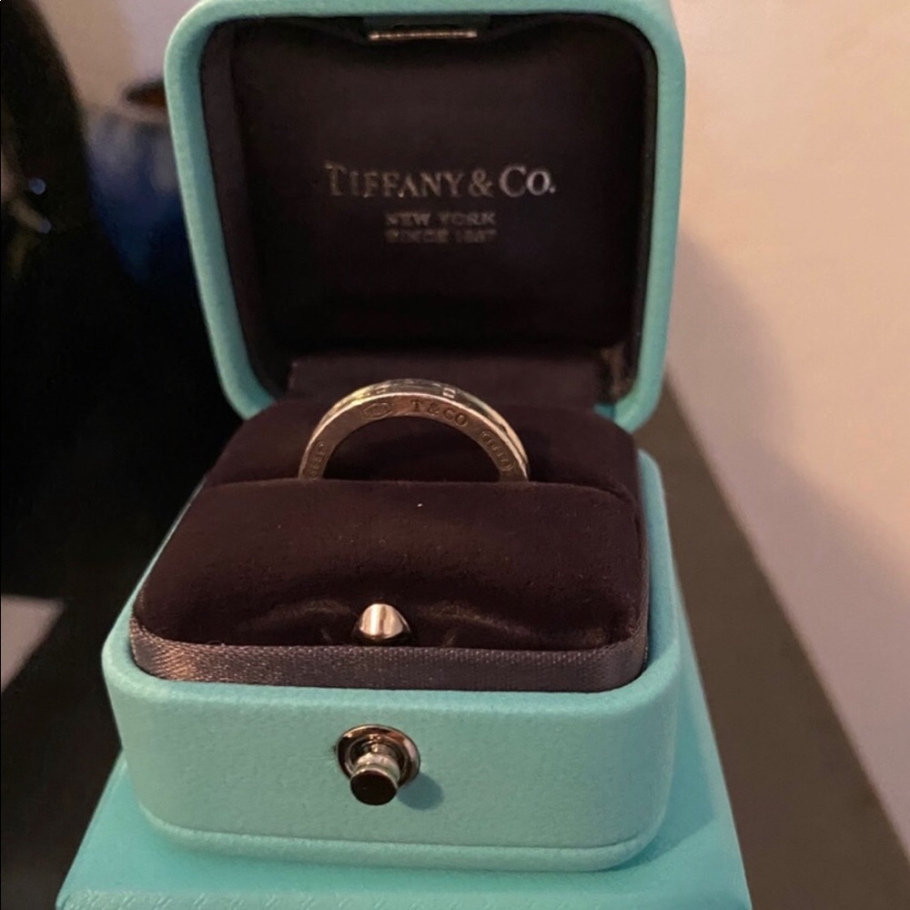 Tiffany & Co 1837 three diamond narrow band